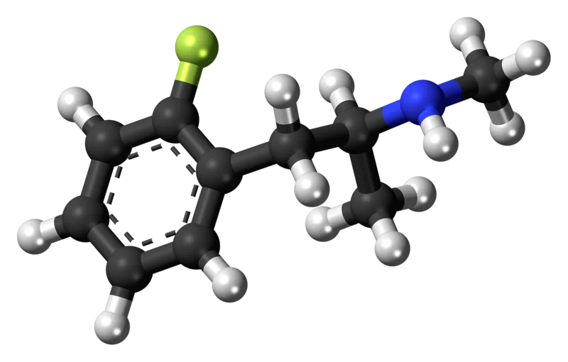File:2-Fluoromethamphetamine molecule ball.png