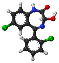 Lorazepam ball-and-stick model.png